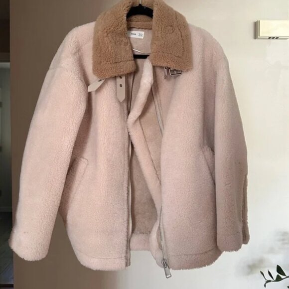 Mango beige teddy jacket in XS - Picture 1 of 11
